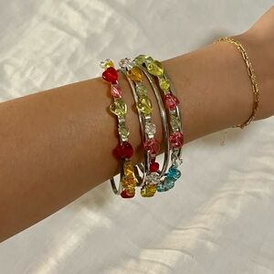 Y2K bead and silver hardware bracelet